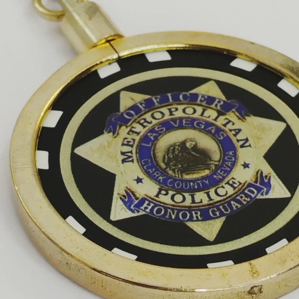 Las Vegas Keyring Gold Metal And Plastic